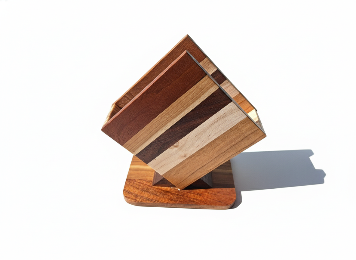 Mixed-Wood Napkin Caddy