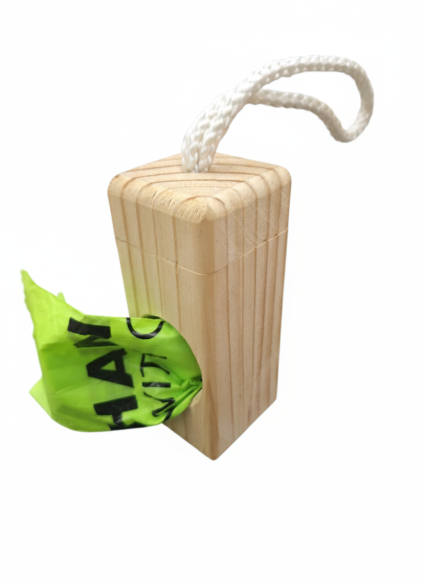 Wooden Poop Bag Dispenser