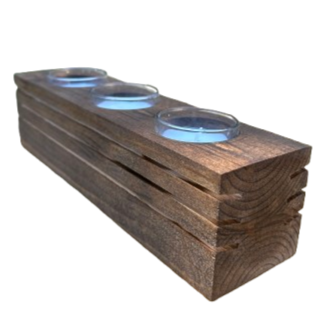 Glimmering Wood Candle Holder