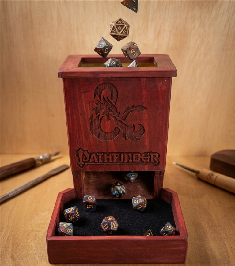 RPG Hand-Crafted Wood Dice Towers