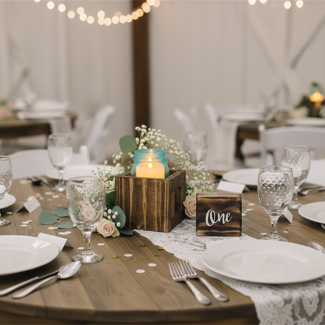 Rustic Box with Mason Jar