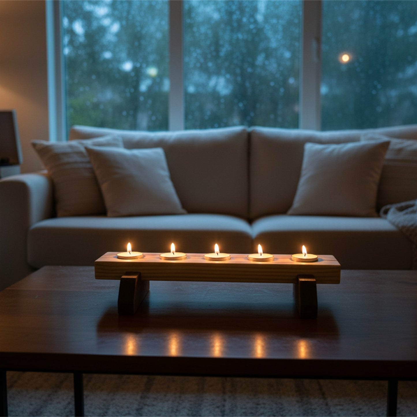 Serenity Cedar Inlay Candle Bridge