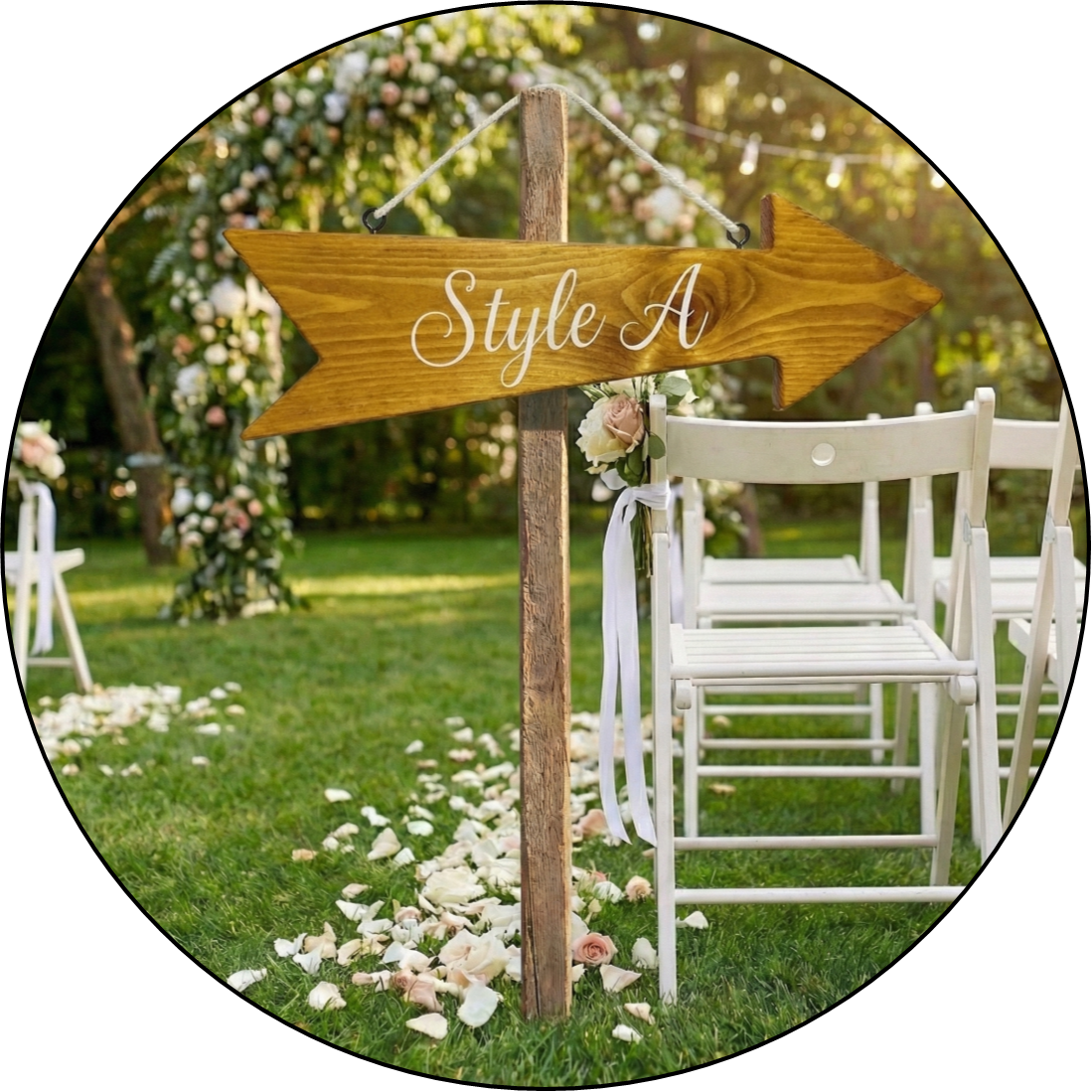 Signature Directional Arrows: Rustic White Wash