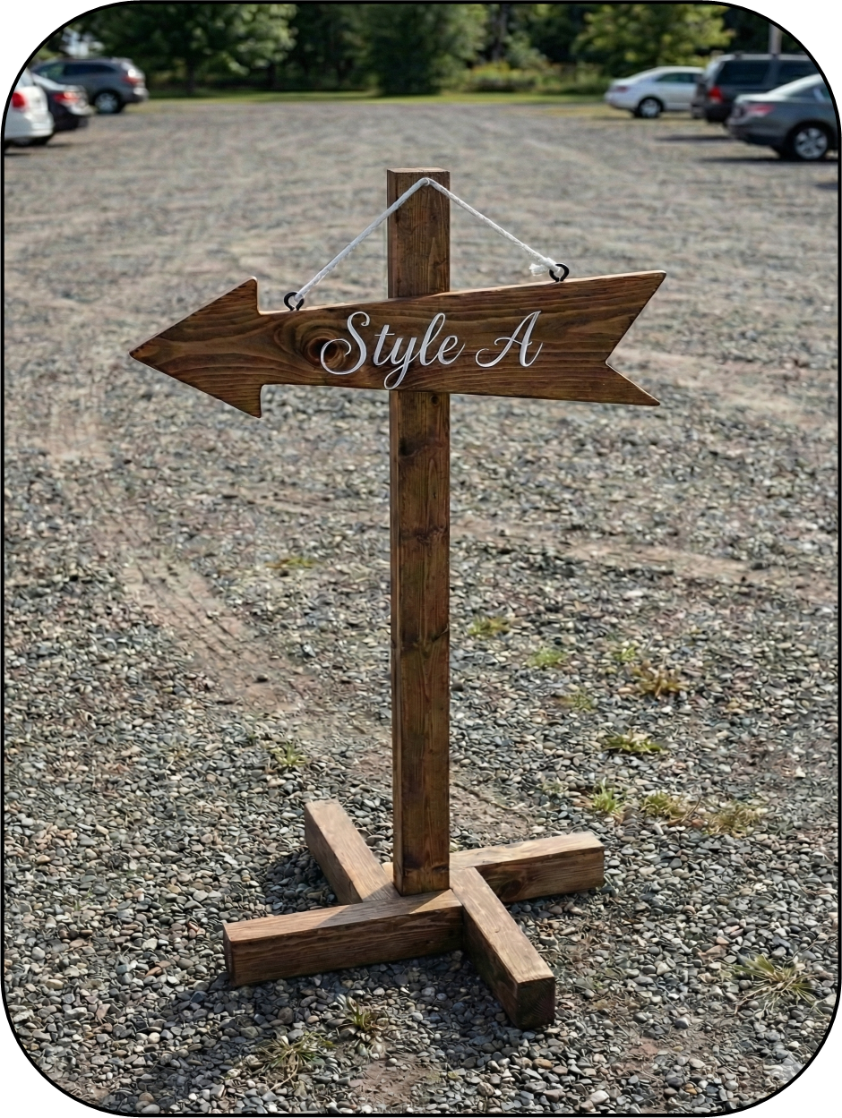 Signature Directional Arrows: Rustic White Wash
