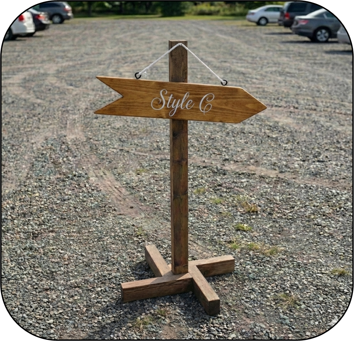 Signature Directional Arrows: Rustic White Wash