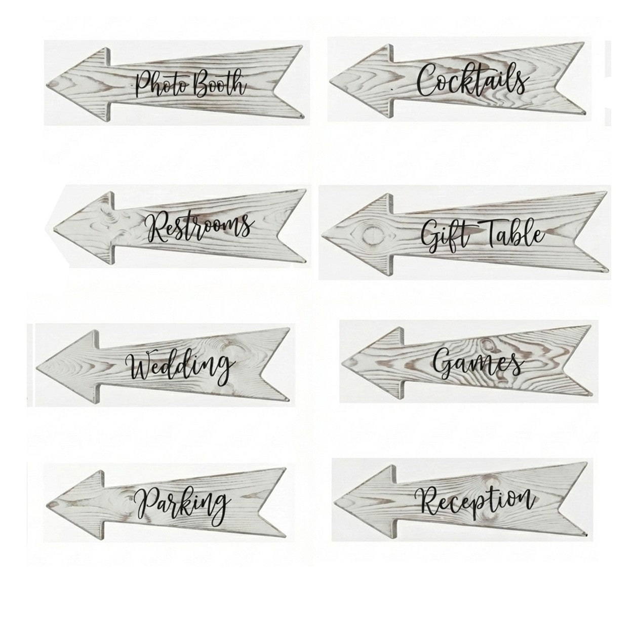 Signature Directional Arrows: Rustic White Wash