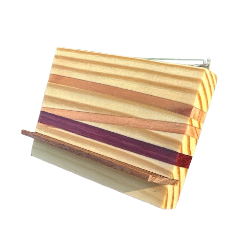 Mixed-Wood Desktop Card Holder